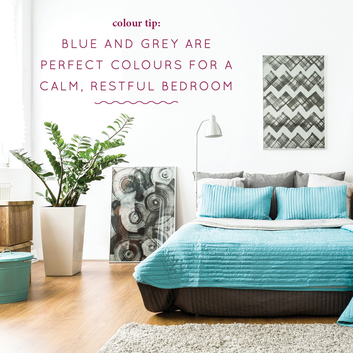 Blue and Grey for Bedrooms